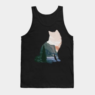 Beautiful Illustration Of A Forest and Lake Inside A Fox Tank Top